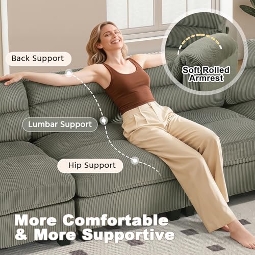 HAOMARKETS Corduroy Sofa Set, Upholstered Loveseat Man and 3-Seater Couch Set - Image 5