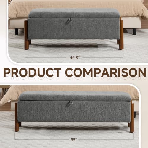 55'' Modern Storage Ottoman Benches - Image 3