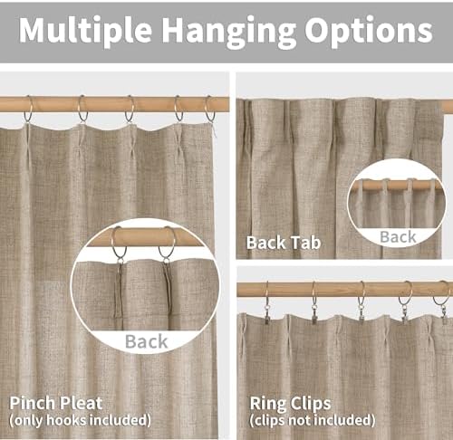 YoungsTex Oatmeal Linen Curtains 84 Inch Length - Image 6