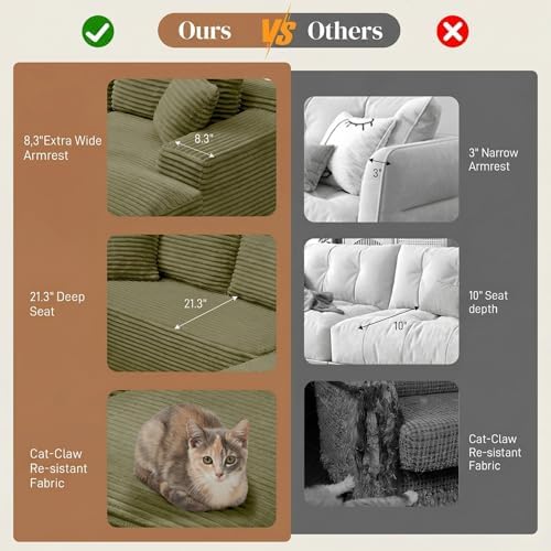95" L Shaped Cloud Boneless Sectional Couches - Image 5