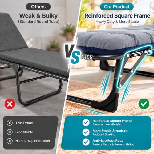MOPHOTO 5-Position Folding Chaise Lounge Chair - Image 6
