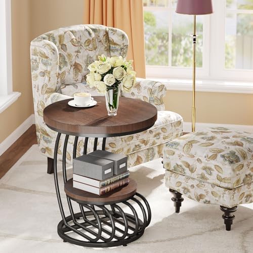 Tribesigns Round End Side Table: Side Table - Image 5