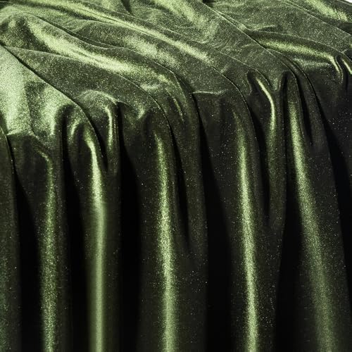 Dark Olive Green Velvet Fabric by The Yard, 1 Yard - Image 4