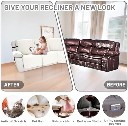 Waterproof Sectional Reclining Couch Covers L Shaped Recliner Sectional Sofa - Image 6