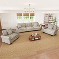PHI VILLA Modular Sectional Sofa and Cloud Chair Set Living Room 3-Piece by PHIVILLA