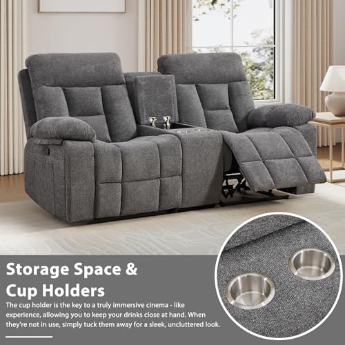 EBELLO 2 Piece Reclining Living Room Set, Soft Fabric Recliner Sofa Set - Image 4