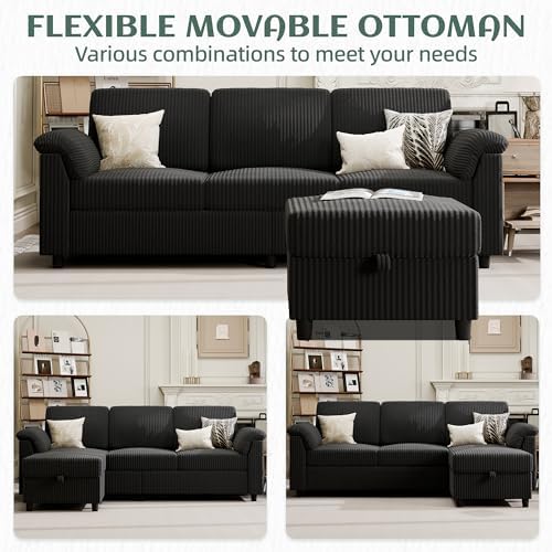 Vongrasig Convertible Sectional Couches, 3 Seat L Shaped Couch Sofa - Image 6