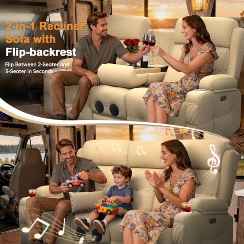 Home Theater Seating, Power Loveseat Recliner Sofa - Image 4