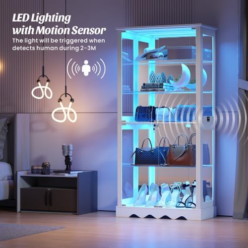 Dystler Display Cabinet with Glass Doors, RGB Lights - Image 4