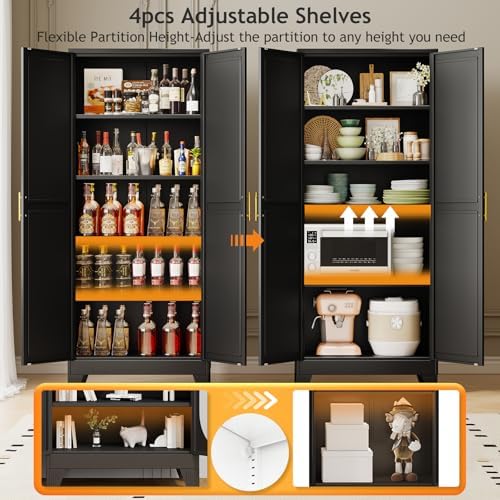 PAOFIN 71" Tall Metal Pantry Storage Cabinet - Image 4