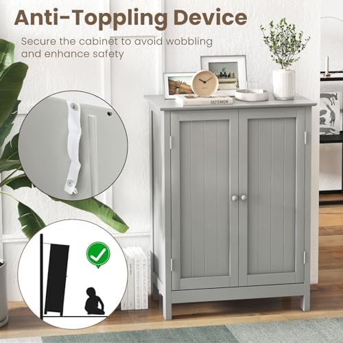 COSTWAY Bathroom Storage Cabinet, Freestanding Bathroom Organizers - Image 6