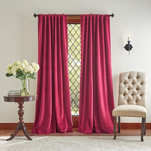Martha Stewart Lucca Velvet Blackout Back Tab Window Curtain Panel Pair by MarthaStewart