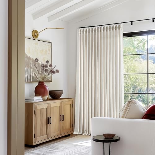 TWODRAPES Natural Extra Wide Pinch Pleat 100 x 102 Inch Linen Curtains by TWODRAPES