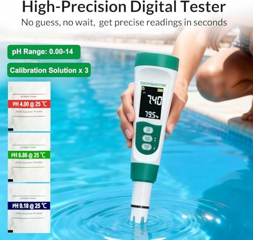 11-in-1 Digital Pool Water Tester Kit Including 5-in-1 Salt Tester - Image 4