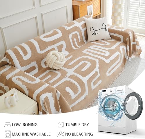 MEETSKY Boho Couch Cover Sofa Cover Washable, Chenille Sofa Covers - Image 5