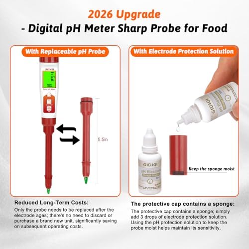 Digital pH Tester for Food, Fermentation pH Test for Sourdough Bread - Image 2