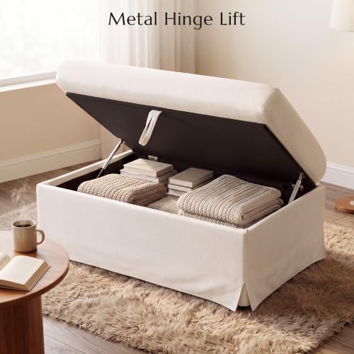 Coastal Accent Armchair with Storage Ottoman - Image 4