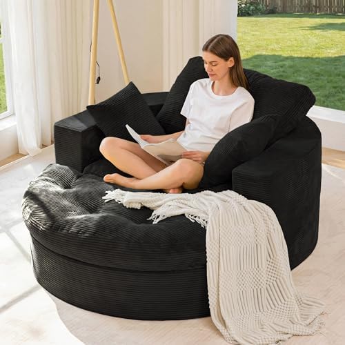 MAXYOYO Oversized Round Chaise Lounge Sofa, Boneless Chair by MAXYOYO