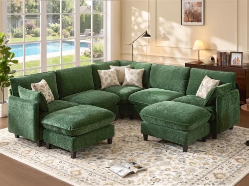 Ihanherry 107" Oversized V-Shaped Modular Sectional Sofa, Cloud Couch by iHanHerry