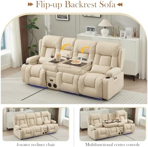 TUNYI Power Loveseat Recliner Sofa - Image 6