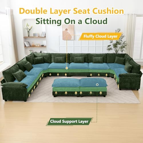Oversized Modular Sectional Sofa Set, Convertible Deep Seat Cloud Couch - Image 3