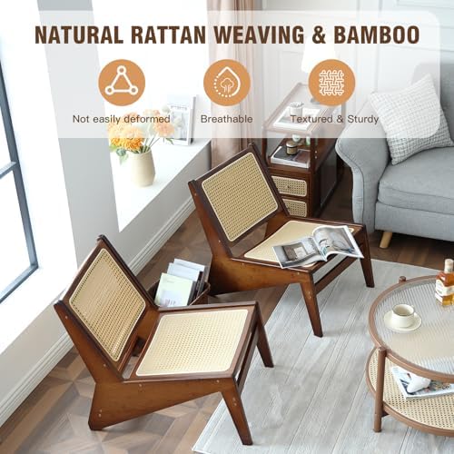 Welnow Mid Century Rattan Accent Chair - Image 5