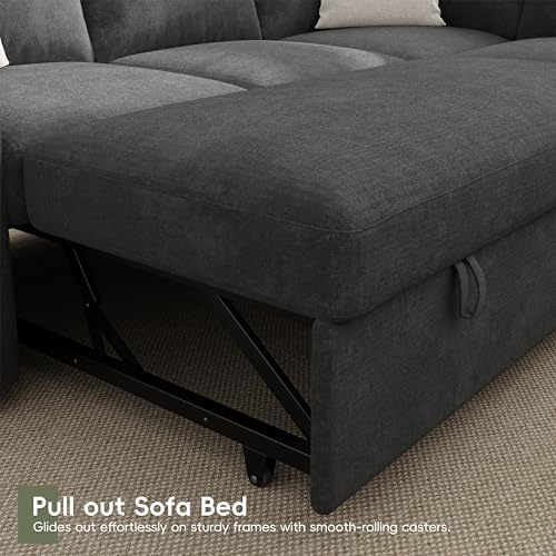 104" Sectional Sleeper Sofa Bed, 7 Seat Pull Out Couch - Image 6