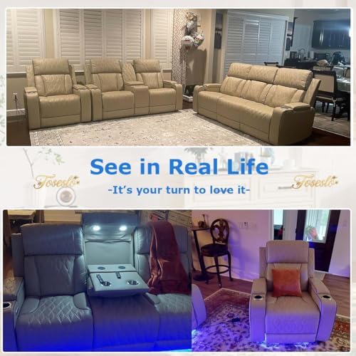 Power Recliner Chair Set, Living Room Furniture Sets, Modern Reclining Single - Image 3