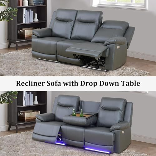 Air Leather Power Recliner Sofa Set - Image 3
