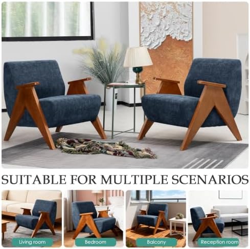 2 Pcs Home Accent Chair Mid Century Modern Accent Chair - Image 6
