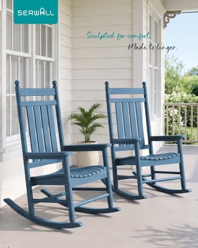 SERWALL Comfortable Outdoor Rocking Chairs Set of 3 - Image 6