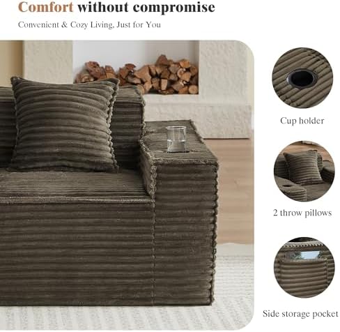 2 Piece Set Comfy Boneless Sofa Couch - Image 6