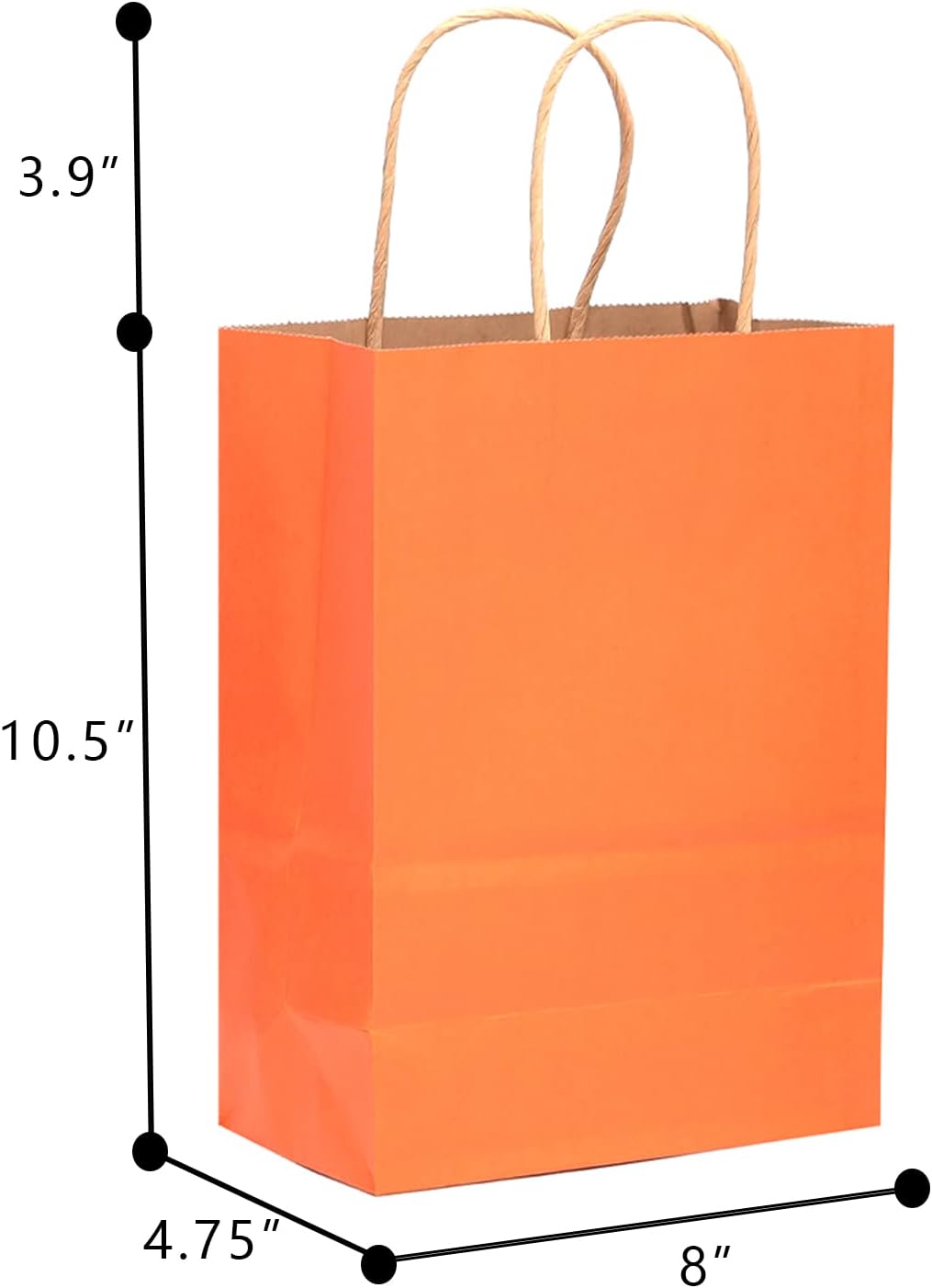 qiqee 32-Packs Paper Bags with Handles Bulk 7.6"x4.75"x10.5" Medium Gift Bags 16 Different Senior Color Bags Multiple Uses（Medium Size）