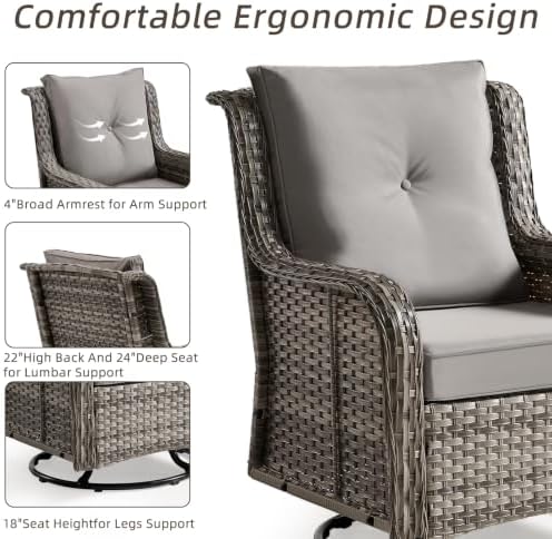 Wumiokio Patio Furniture Sets, Wicker Outdoor Furniture - Image 4