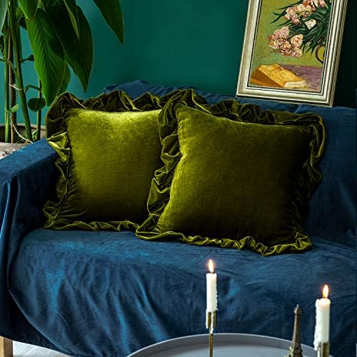 Glory Season Velvet Throw Pillow Cover Soft Decorative Luxurious Solid Square by GLORYSEASON