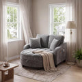 ERYE Chenille Tufted Loveseat Sofa and Ottoman Set by ERYE