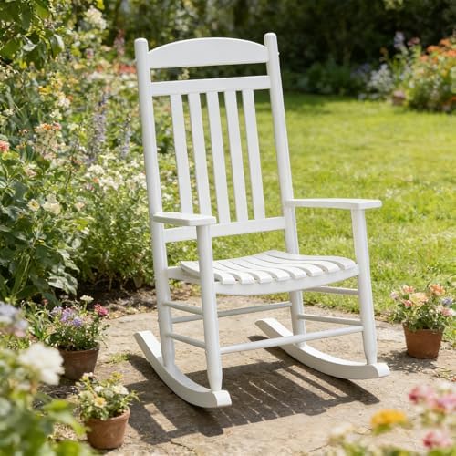 Wooden Outdoor Rocking Chair, Weatherproof Oversized Rocking Chair, Heavy Duty - Image 6