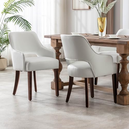 Faux Leather Upholstered Dining Chairs Set of 2 by DMFurniture