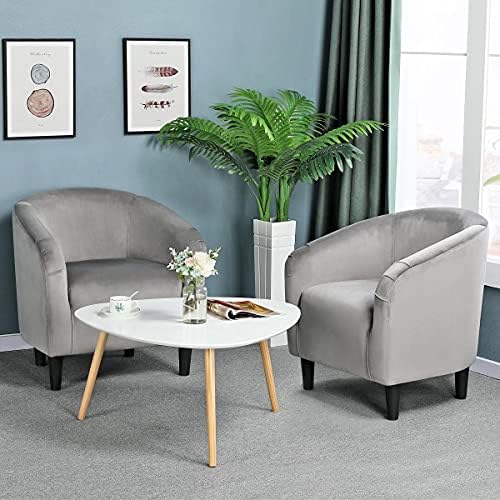 Yaheetech Compact Velvet Accent Chairs Set of 2 - Image 2