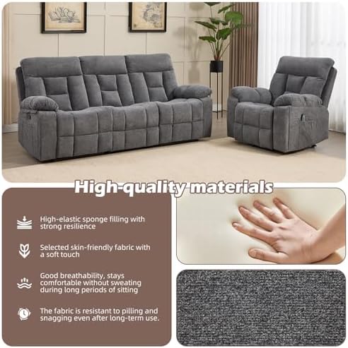 CANMOV Recliner Sofa Set, Power Lift Recliner - Image 5