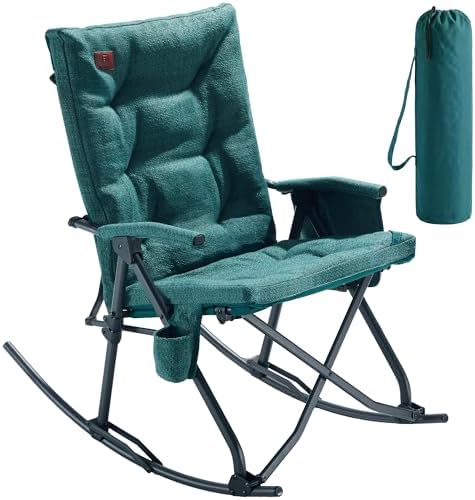 EVER ADVANCED Oversized Rocking Camping Chair, Padded Folding Rocker by EVERADVANCED