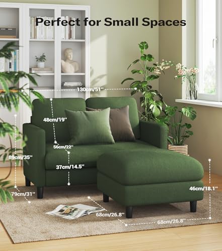 Welzona Loveseat Sofa with Ottoman - Image 2