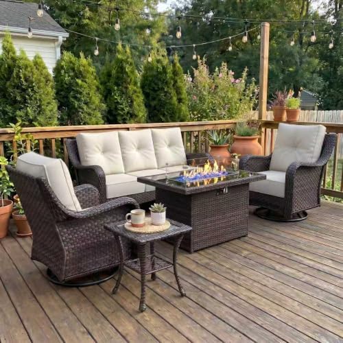 LayinSun 5 Piece Wicker Outdoor Furniture Set by LayinSun