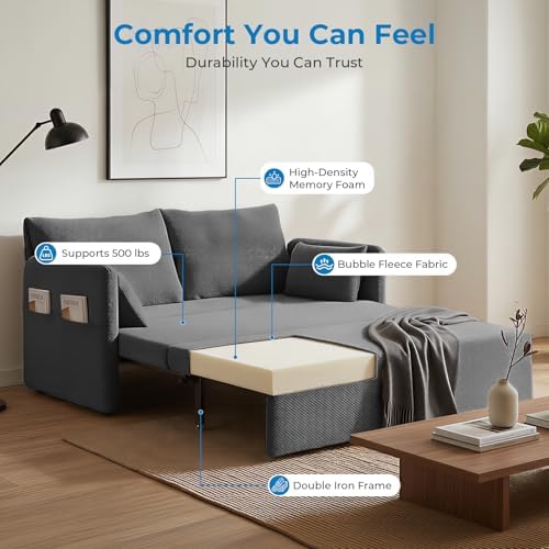 Mjkone 66.5" Width Sofa Bed Sleeper Queen Size - Image 6