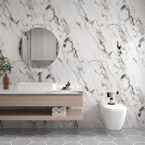 15.74"x354.3" White Marble Contact Paper - Image 5