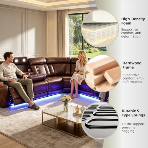 Leather Power Reclining Sectional Sofa Set - Image 6