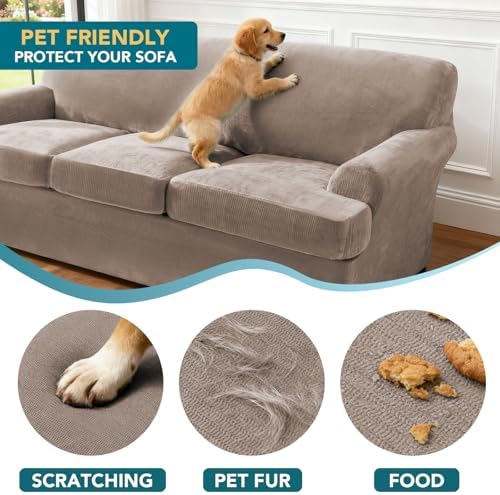 Turquoize Sofa Cover 3 Piece T Cushion Loveseat Covers - Image 5