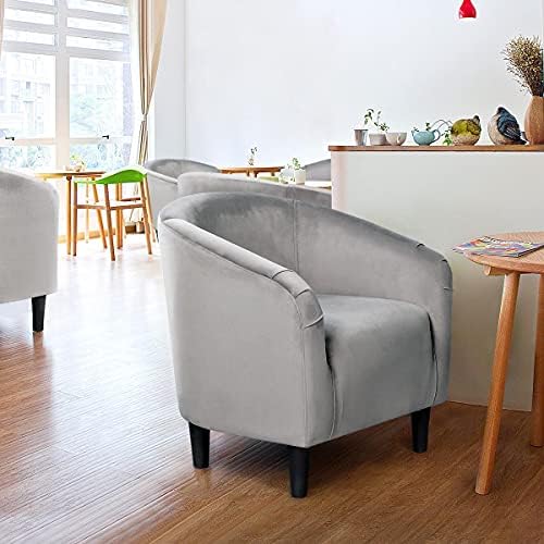 Yaheetech Small 25.5in Wide Velvet Barrel Accent Chair - Image 2