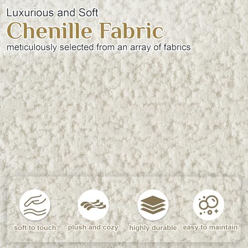 131" Oversized Sectional Sofa for Living Room, Modern Luxury Plush Chenille - Image 4