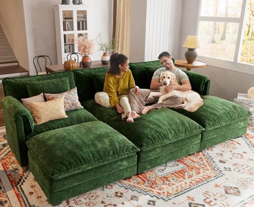 ELUCHANG 113" L Shaped Modular Sectional Couch, Comfy 6-Seat Cloud Couch - Image 5